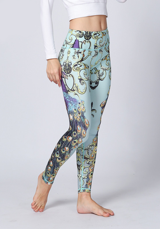 Peacock Elastic Yoga Pants Peacock Elastic Yoga Pants