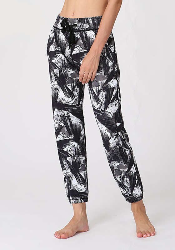 Print Mesh Loose Yoga Pants Print Mesh Loose Yoga Pants