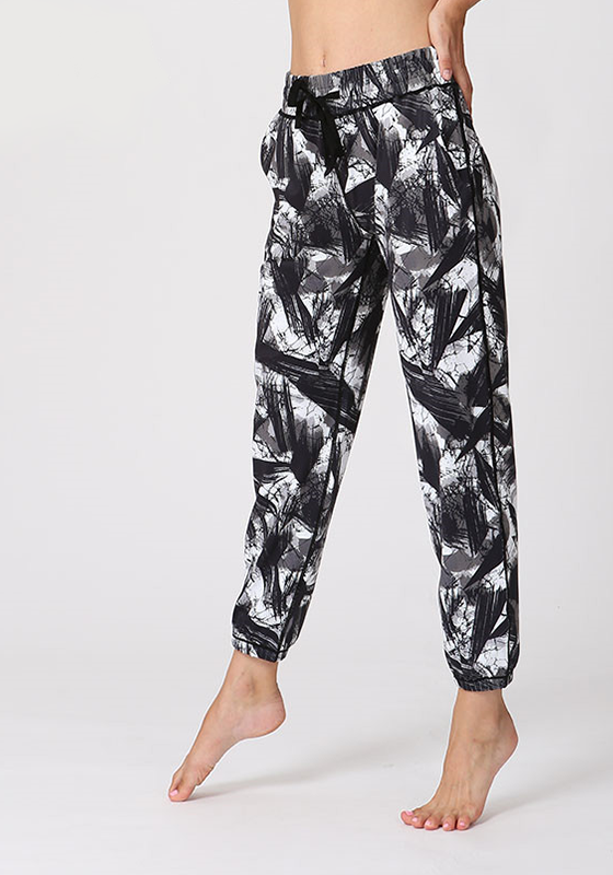 Print Mesh Loose Yoga Pants Print Mesh Loose Yoga Pants