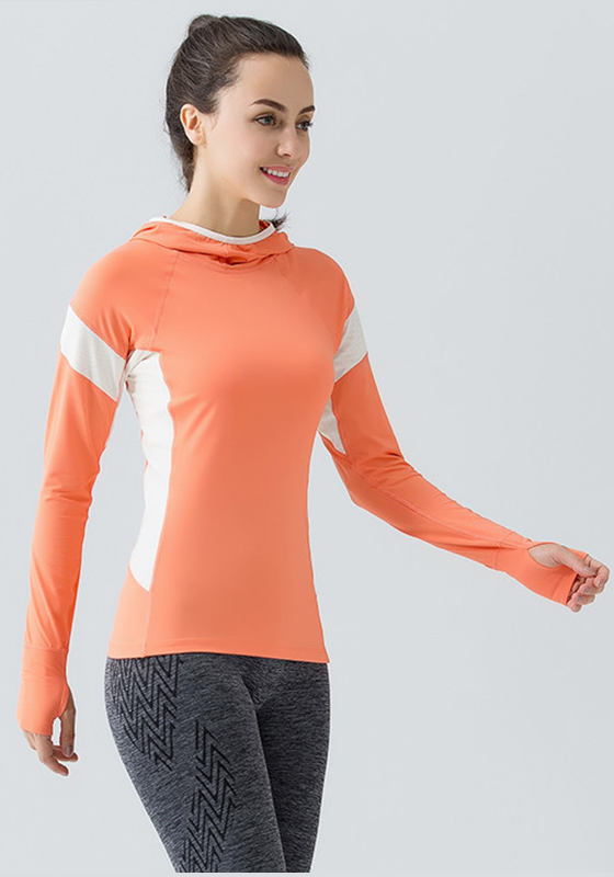 Hooded Mesh Panel Yoga Top Hooded Mesh Panel Yoga Top